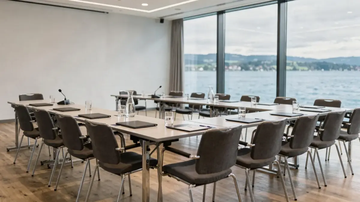 Tagungshotel am Bodensee mit Konferenzraum und Blick auf den See