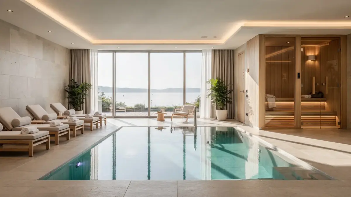 Wellnesshotel am Bodensee mit Sauna und Pool in moderner Spa-Umgebung