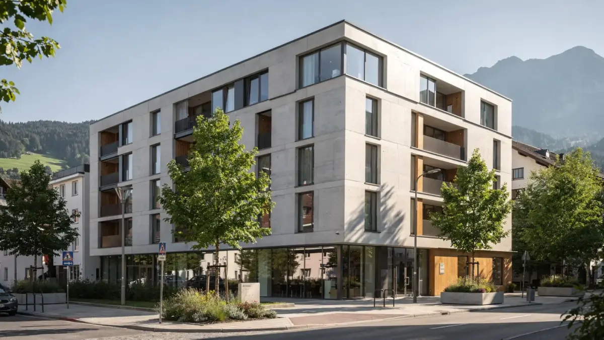 Modernes Hotel in Dornbirn am Bodensee als Beispiel für die Hotelwahl im Artikel