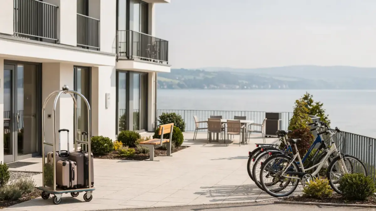 Lakeside Hotel in Hagnau am Bodensee mit Blick auf den Bodensee und Promenade