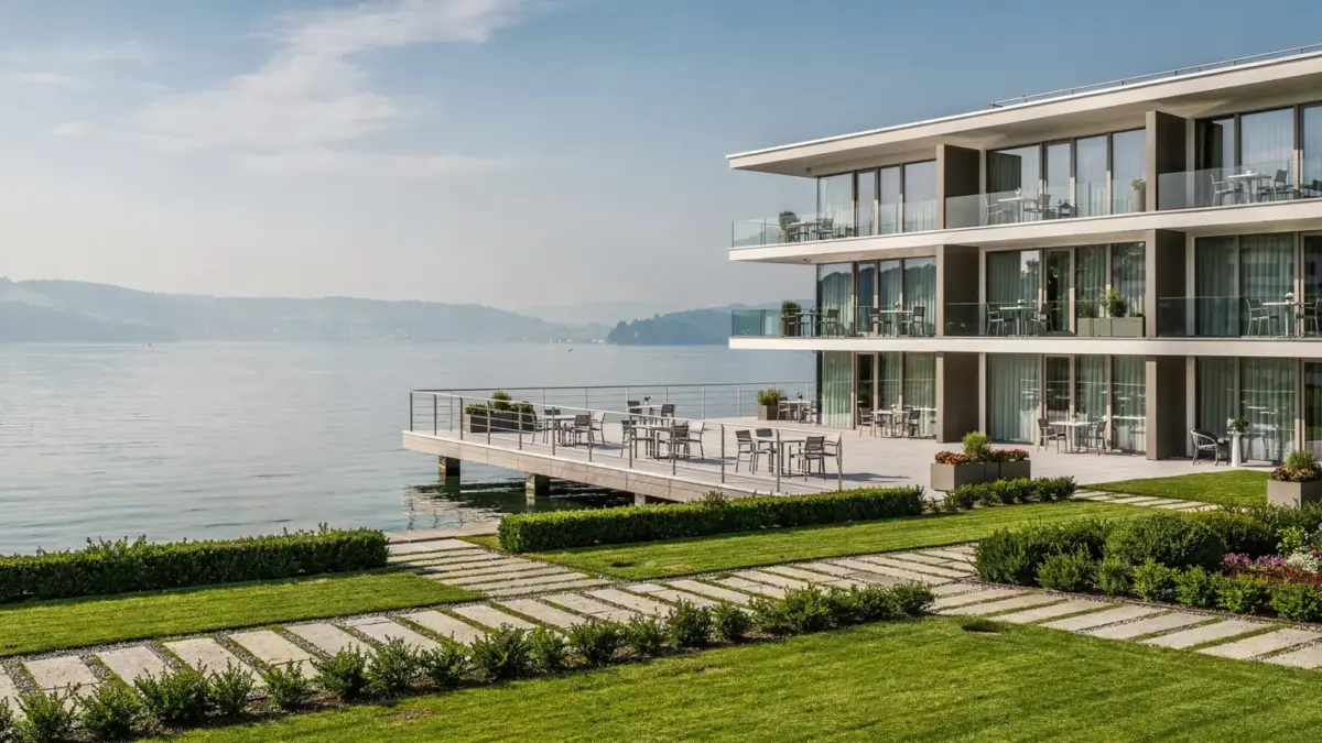 Hotel direkt am Bodensee mit Terrasse und Blick auf den See